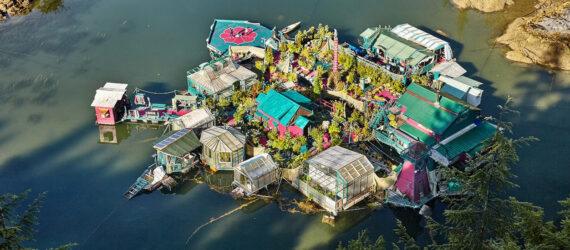 colorful buildings on an island