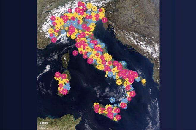 map of prefab vaccination centers across Italy
