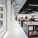 people working at rectangular desks