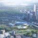 aerial rendering of curved building in Shenzhen