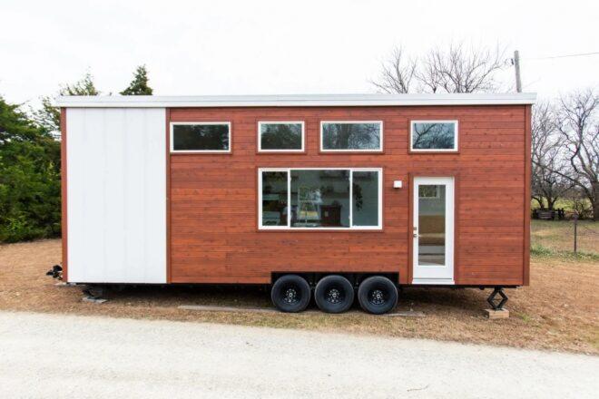 cedar siding on a tiny home