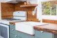 farmhouse sink in tiny kitchen
