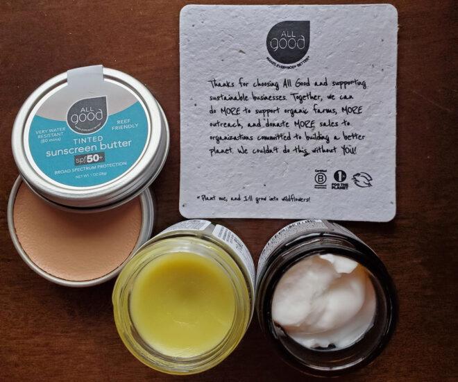 open jars of organic skincare