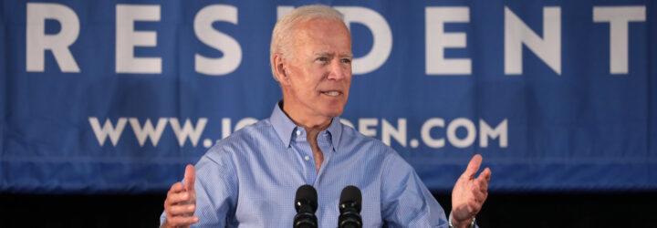 President-Elect Joe Biden speaking at a podium
