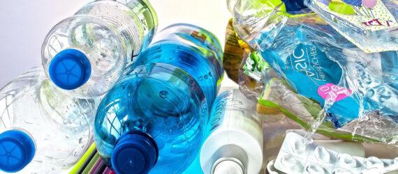 A pile of empty plastic bottles.