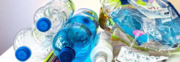 A pile of empty plastic bottles.