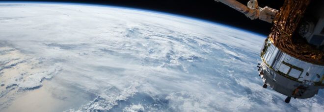 A satellite over Earth.