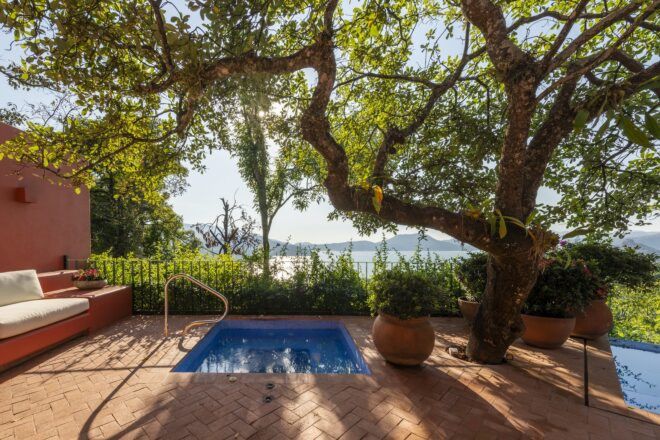 small pool overlooking river
