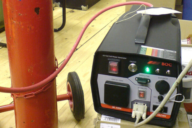 A hydrogen fuel cell.