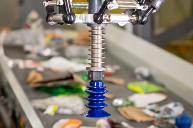 closeup of robot arm