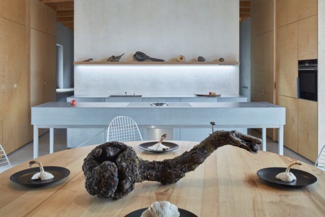 decor on wood dining table