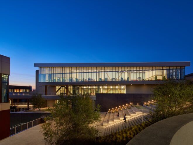 tall glass college building