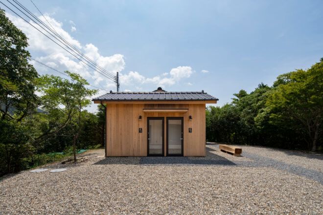 small guesthouse with cedar cladding