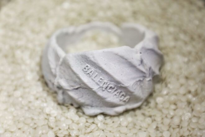 white Balenciaga ring