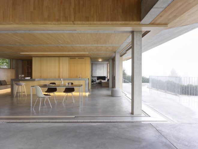 dining table near walls open to outdoors