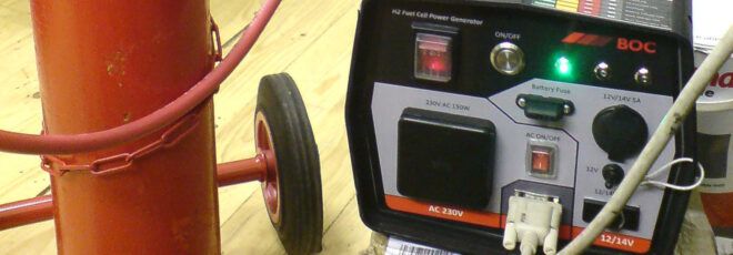 A hydrogen fuel cell.