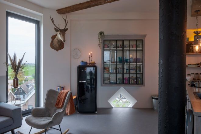 gray chair in a living room