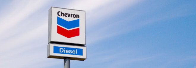 Chevron gas station sign