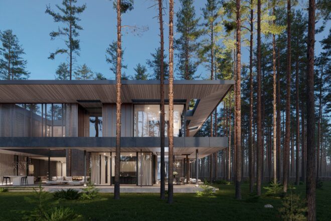 two-story home with large patios on both floors