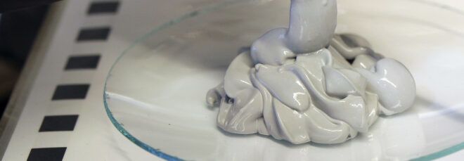gray hydrogen-based paste on glass disc