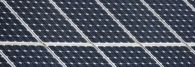 close-up of solar panels