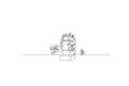 drawing of side of large multi-story home