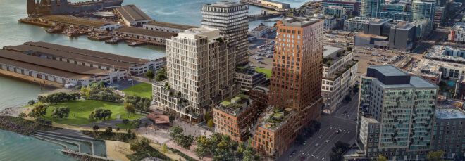 rendering of tall brown tower in San Francisco