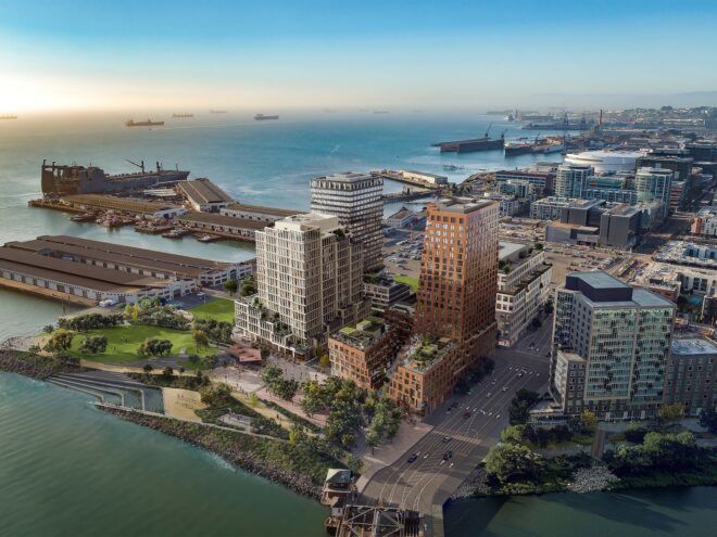 rendering of tall brown tower in San Francisco