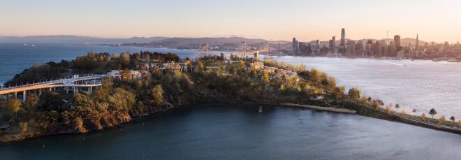aerial view of Yerba Buena Island off of San Francisco