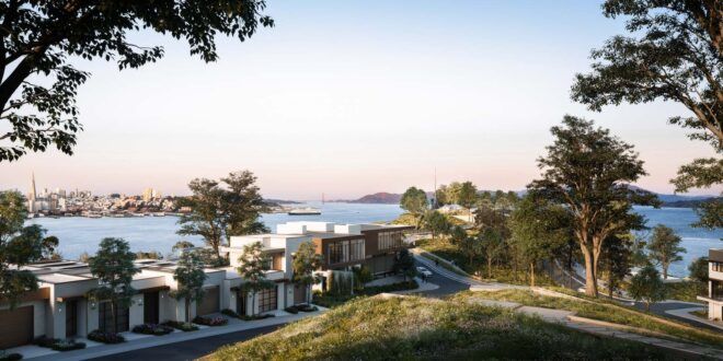 hill overlooking townhomes