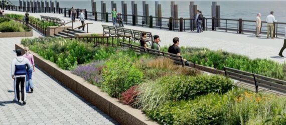 rendering of waterfront walkway