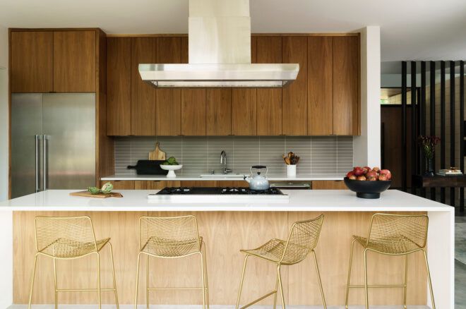 kitchen with dark wood cabinets