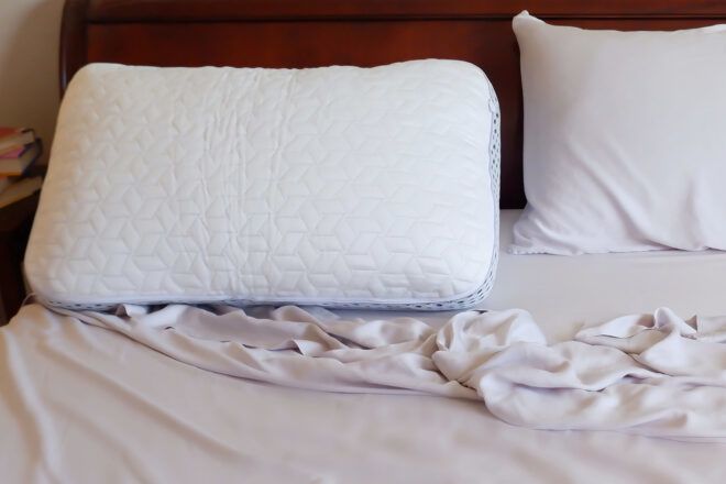 breathable bamboo pillow on bamboo sheets