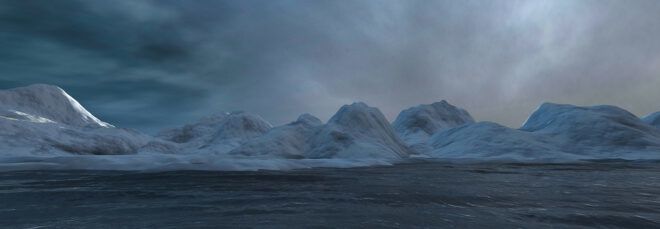 snow-covered hills at North Pole