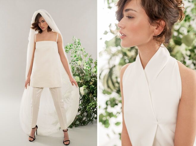 person in white pantsuit