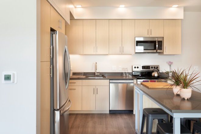 kitchen with wood cabinets and stainless steel appliances