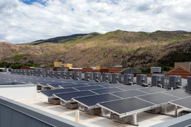 solar panels on roof