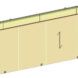 A rendering of the hybrid sandwich wall.