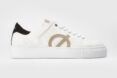 white and tan vegan sneakers