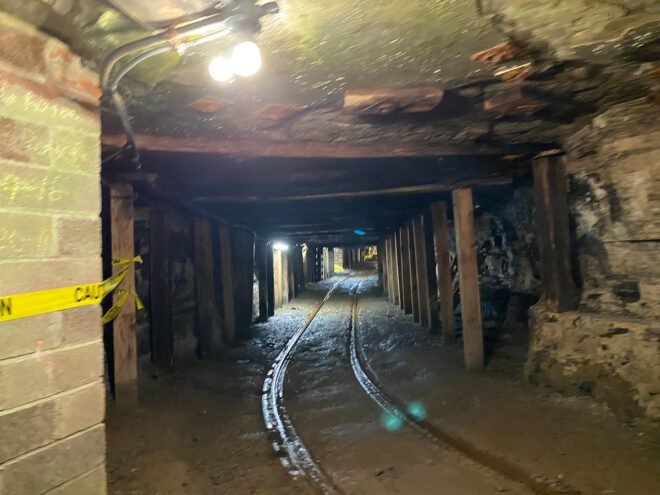tourist pathway through old mine