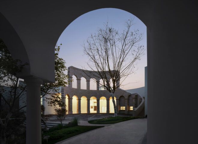 archway framing views of ancient Roman archways in the distance