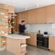 kitchen with light wood cabinets