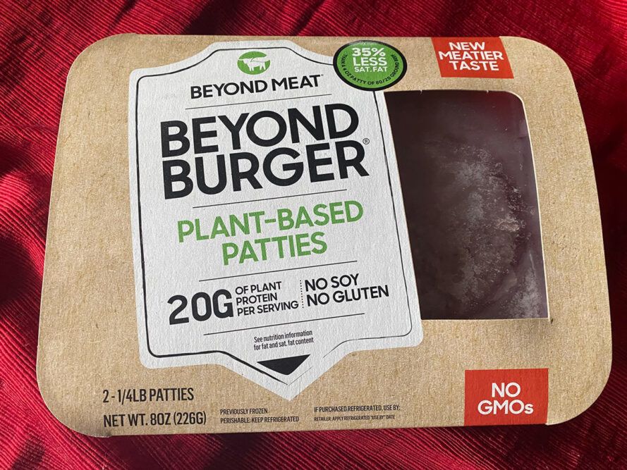 package of Beyond Meat burgers