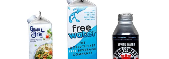 Two cartons and one bottle of water.