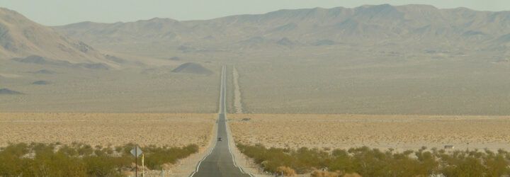 smoggy desert road