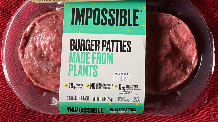 Impossible Foods burger patties package