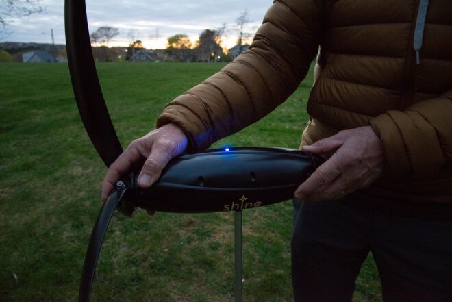LED light on small wind turbine