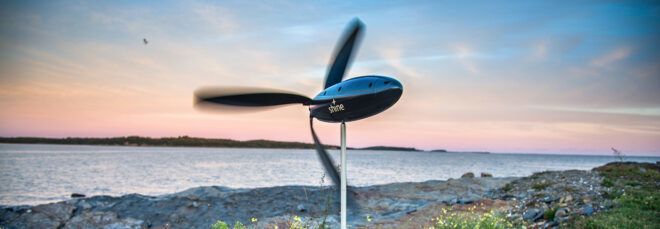 portable wind turbine on beach
