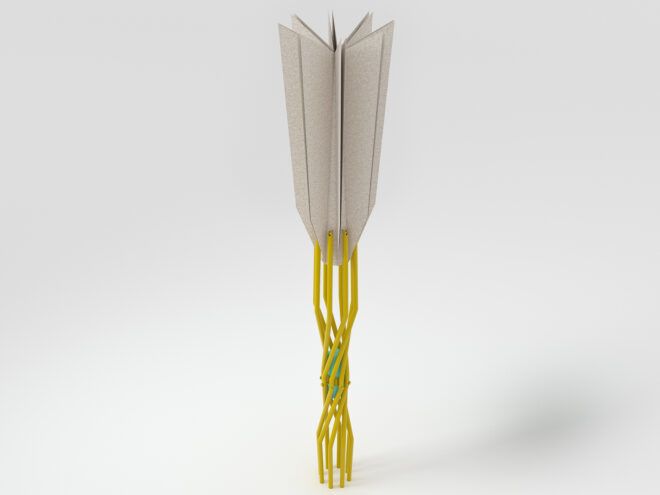 beach umbrella folded up