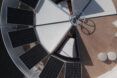 An overhead view of the project's swirling design.